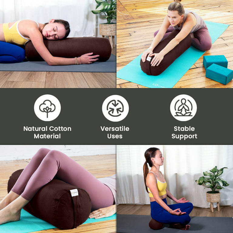 Sol Living Yoga Bolster Pillow Cylindrical Meditation Cushion Cotton  Meditation Accessories for Restorative Yoga Meditation Pillow Yoga Pillow  Firm