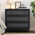 thumbnail image 2 of FANRAL 3 Drawers Dresser for Bedroom,Boho Small Natural Rattan Closet Dresser Chest of Drawer,Modern Wood Clothes Storage Organizer with Wooden Feet and Handle for Hallway,Living Room,Entryway,2 Pack, 2 of 6