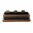 thumbnail image 1 of Soporte universal para instrumentos con clip para guardar púas de guitarra (incluye 3 púas grandes). Madera larga y oscura, 1 of 8