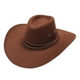thumbnail image 2 of Casual Solid Summer Western Style Cowboy Sun Hat Wide Brim Travel Sun Cap, 2 of 3
