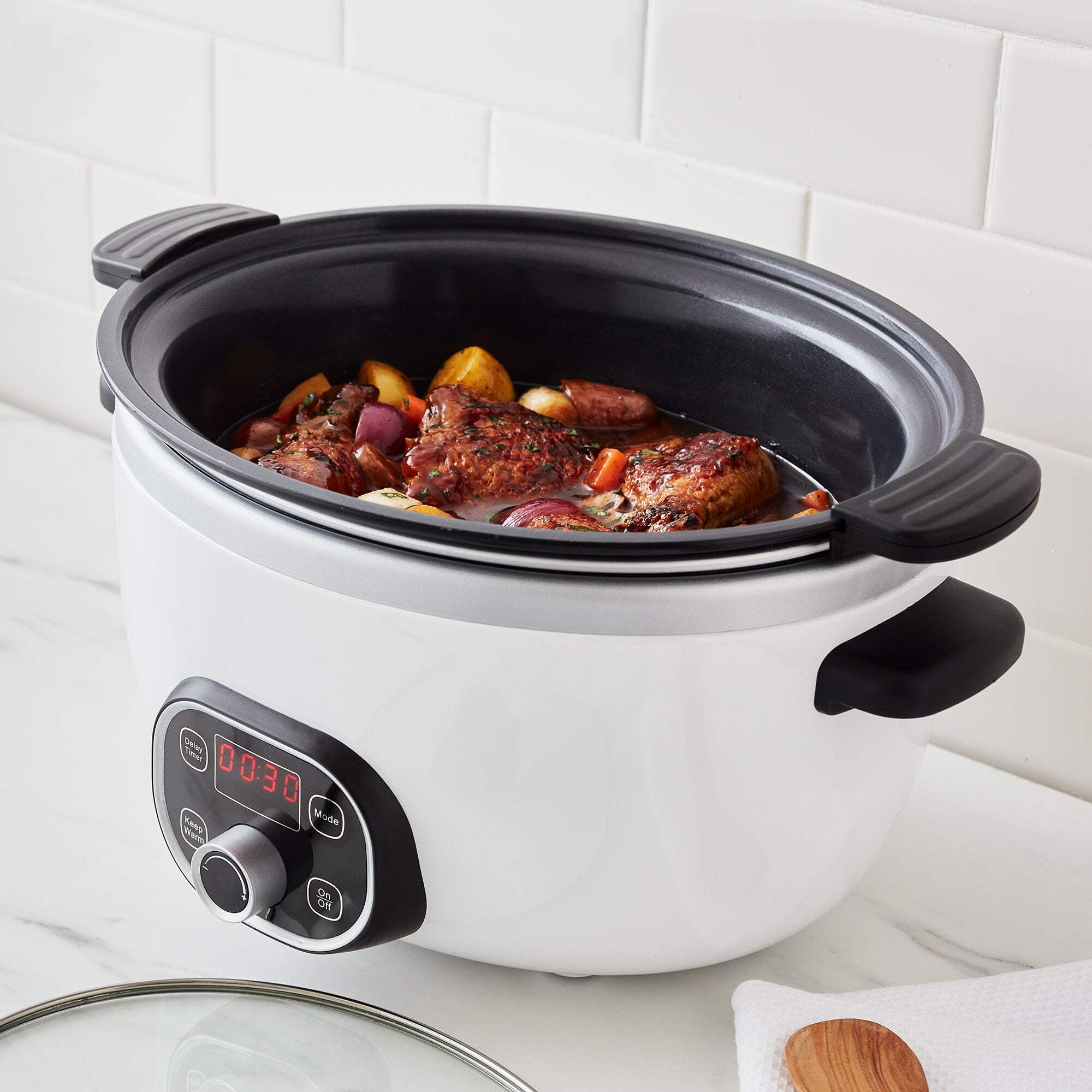 GreenLife 6 Qt Ceramic Nonstick Slow Cooker, Yellow