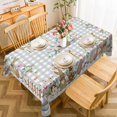 thumbnail image 2 of Easter Tablecloth 60x120 for Recatangle Table - Wooden Bunny Easter Decorations for The Home - Floral Bunny Table Cloth Easter Decor for Home, Table, Party, 2 of 6