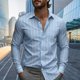 thumbnail image 1 of Ceisia Men Fashion Casual Printed Long Sleeve Turndown Collar Button Front Gift Daily Work Party Versatile Shirt Top, 1 of 5