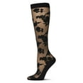 thumbnail image 3 of MeMoi Women's "Floral Fantasy" Embroidered Sheer Knee High Socks - Womens - Female, 9-11, Ivory, 3 of 5