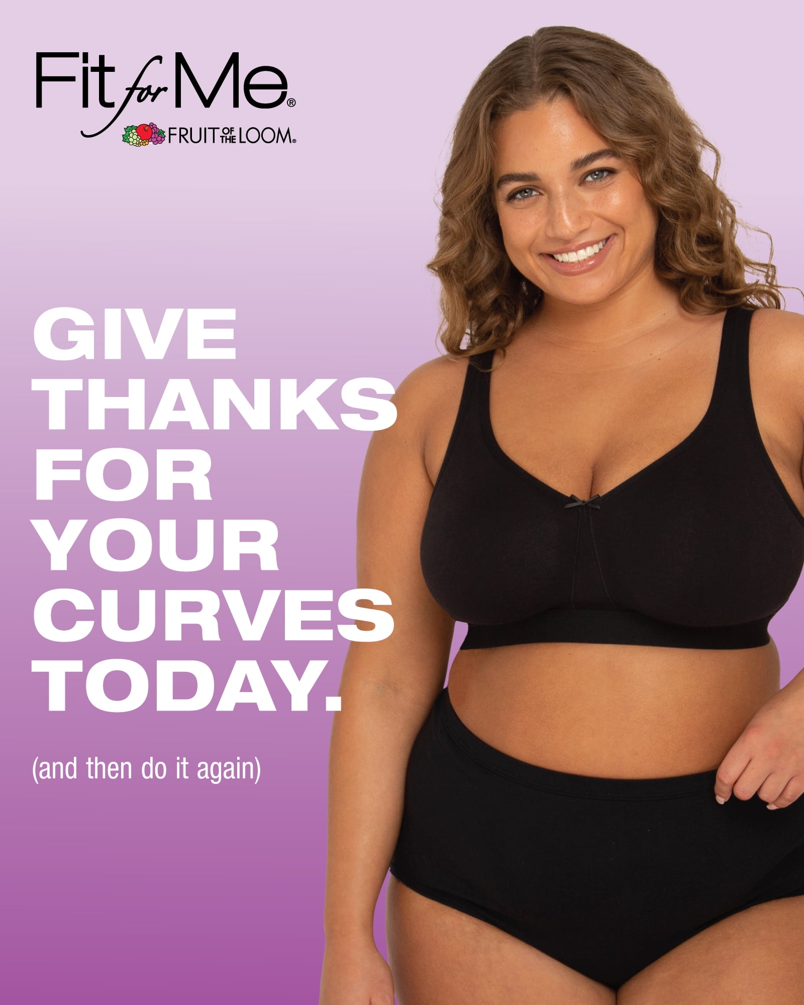 Fruit of the Loom Women's Fit for Me Collection: 2-Pack Plus-Size Wireless Bra - Soft Cotton Comfort & Support