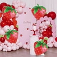 thumbnail image 5 of 6Pc Strawberry Balloons - Aluminum Foil Balloons With Strawberry Shape For Birthday, Wedding, Summer Fruit Themed Party Decorations, 5 of 5