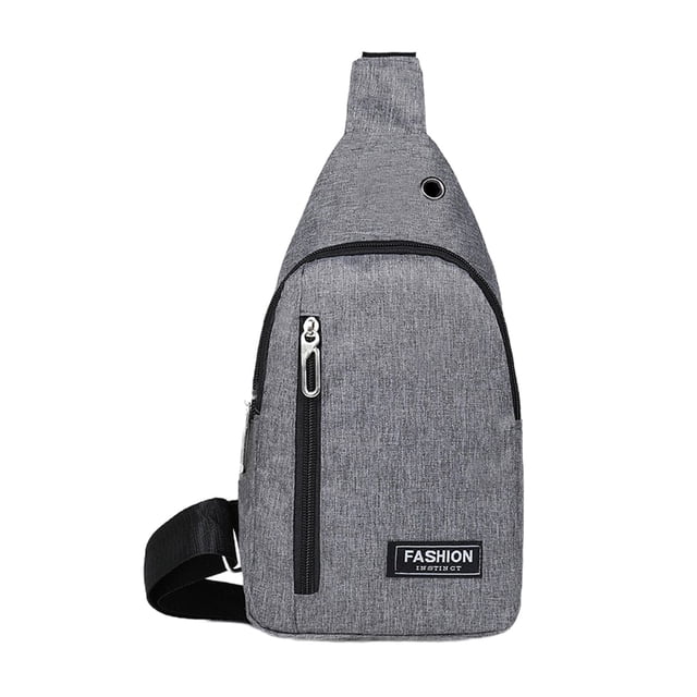 Wdhugt Fashionable Embroidery Shoulder Crossbody Bag Large Capacity Watertight Backpack With Data Hole Grey Color Polyester Multi Compartment Grey