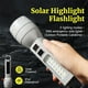 thumbnail image 5 of Linterna LED solar recargable, carga USB tipo C, luz de emergencia portátil para exteriores con base magnética, 5 modos, pantalla de alimentación, blanco, 20,5 cm / 8,07 pulgadas, 300 g / 0,66 lb, 5 of 7