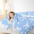 thumbnail image 3 of Erosebridal Blue Bow Love Heart Bedding Comforter Set for Boys Girls, Cute Ribbon Full Bedding Set, Colorful Stars Reversible, 7pcs, 3 of 6