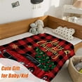 thumbnail image 6 of Christmas Throw Blanket Baby Small Red Plaid Christmas Truck Blanket Toddler Infant Pet Crib Soft Lightweight Fuzzy Plush Fleece Blankets and Throws Xmas Winter Holiday Blanket 30x40, 6 of 6