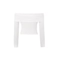 thumbnail image 5 of Female Y2k Sexy Off Shoulder Cropped T-Shirt Long Sleeve Bodycon Crop Tee Tops Aesthetic Streetwear, 5 of 5