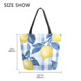 thumbnail image 5 of FORMRS Womens Canvas Tote Bag with Zipper Inner Pocket Shoulder Handbag, Light Blue Lemon, 5 of 7