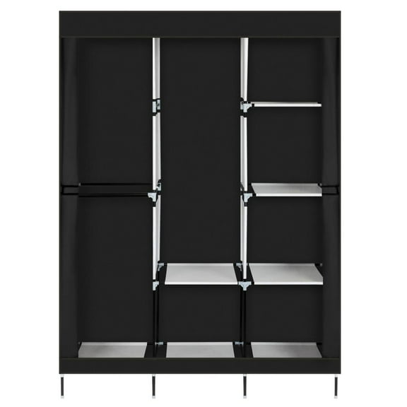 Ktaxon Wardrobe Armoire Portable Closet ,Clothes Storage Rack 8 Shelves, Black