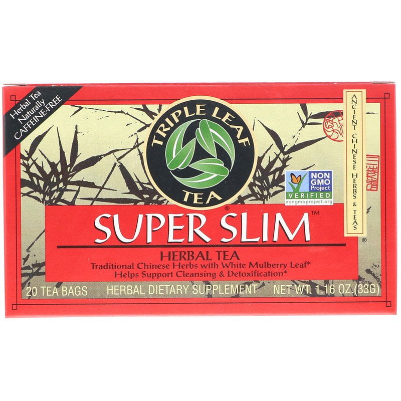 Triple Leaf Tea Super Slim Herbal Tea Caffeine Free 20 Tea Bags 1.6 oz