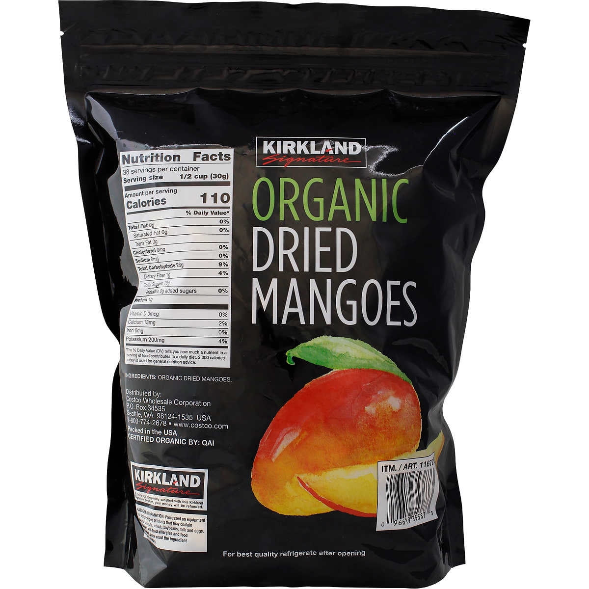 Kirkland Signature Organic Dried Mangoes, 2.5 lbs