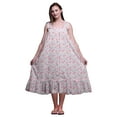 thumbnail image 1 of Bimba Rose Cochon4 Fruits Flocon de Neige et Baies Rouges Mi-Mollet Vêtement de Nuit Femme Coton Imprimé Sans Manches Robe de Nuit Maxi Robe XX-Grand, 1 of 6