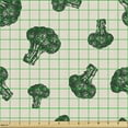 thumbnail image 2 of Ambesonne Food Fabric by the Yard Upholstery, Vintage Style Broccoli Pattern, 3 Yards, Forest Green and Beige, 2 of 5