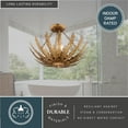 thumbnail image 5 of Ozette 18-in W Heritage Gold Semi Flush Mount Ceiling Light Fxiture with Leaf Motif, 5 of 9