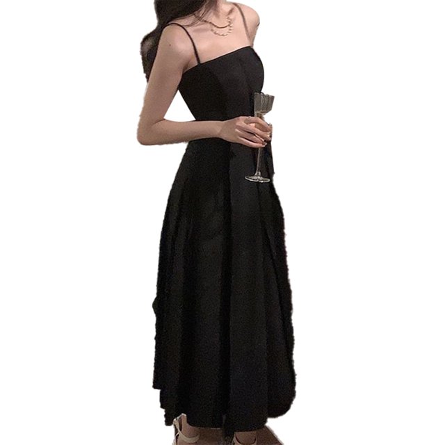 Vestido de verano para mujer, vestido lencero para mujer, vestido francés con tirantes para mujer, vestido sin mangas, funcionamiento suave
