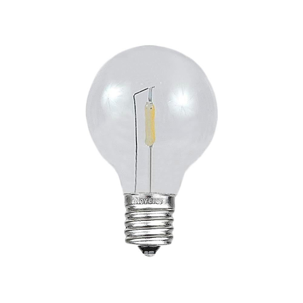 Novelty Lights Warm White Plastic G30 Globe Hanging LED String Light Replacement Bulbs E12 Candelabra Base 1 Watt