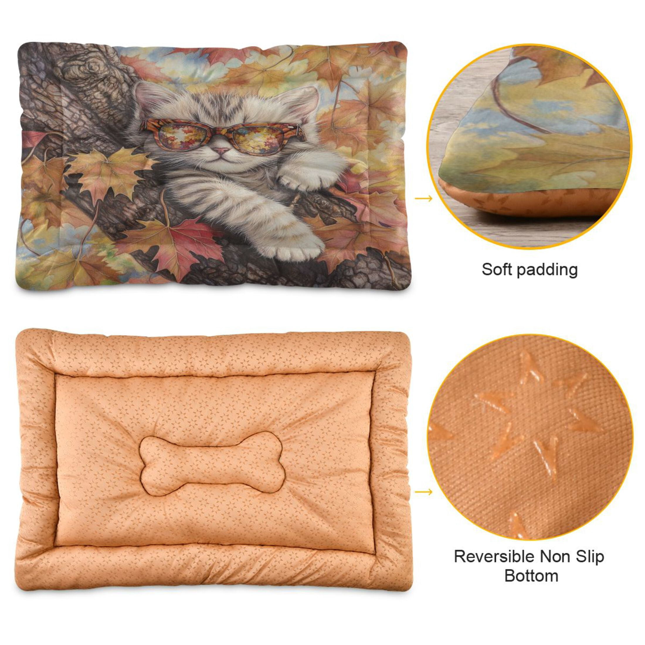 Qxltty Maple Leaf Cat Ped Pad Wear-resistant and Hard to Bite Through Sleeping Pad for Small Medium Large Dogs Winter Pet Bed 36×24in