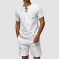 thumbnail image 2 of JIKNTTR Men's Casual 2 Piece Outfits Summer Fashion Short Sleeve T Shirt And Drawstring Shorts Sportswear Sets Vacation Beach Outfits, 2 of 9