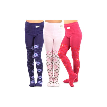 - TeeHee Kids Girls Fashion Cotton Tights 3 Pair Pack