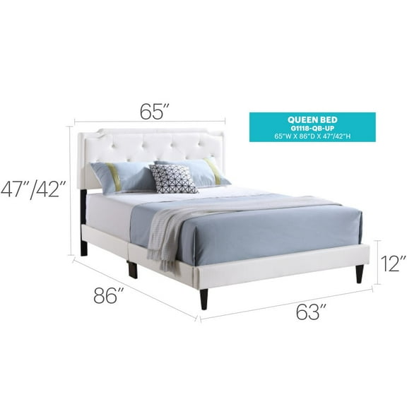 Glory Furniture Deb Full Bed in White Color