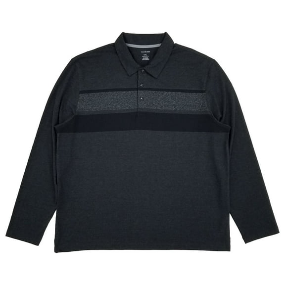 Van Heusen Mens Black Regular Fit Long Sleeve Polo Shirt XX-Large