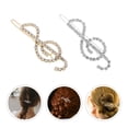 thumbnail image 3 of 2pcs Elegant Rhinestone Music Note Hair Clip Metal Musical Note Hair Clips Music Note Hair Clip Music Hair Clip Vintage Hair Barrettes, 3 of 5