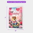 thumbnail image 5 of Hello Valentine’s Day Pomeranian Flower Crown Romantic Pink Floral 5x7in Folded Greeting Card Pom Dog Lover Gifts Single Note Card with Envelope - 00031, 5 of 5