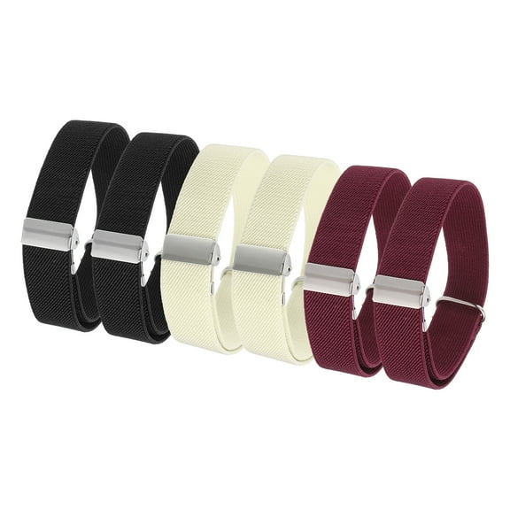Elastic Sleeve Garter,6pcs Adjustable Shirt Armbands Sleeve Garter Anti-slip Sport Armband Stretch Strap for Man and Women Costume Accessories,Black,Red,White
