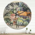 thumbnail image 2 of Designart 'Greek Mountains Landscape Off The Coast Of The Aegean Sea ' Traditional Wood Wall Clock, 2 of 5