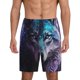 thumbnail image 1 of Balery Purple Sky Wolf Pantalones cortos de pijama de punto de algodón para hombre con cinturilla y bolsillos-3X-Large, 1 of 6