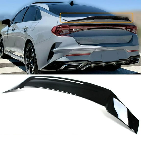 NINTE Rear Spoiler for 21-23 KIA K5 LX LXS GT EX Trunk Highkick Tail Wing R Style Gloss Black