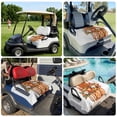 thumbnail image 6 of Golf Cart Seat Covers for 2 Seater,Burnt Orange Floral Microfiber Cart Seat Towel Blanket,Rustic Pumpkin Sunflower Botanical Striped Absorbent NonSlip Bench Seats Protector for Golf Course 51"x31", 6 of 9