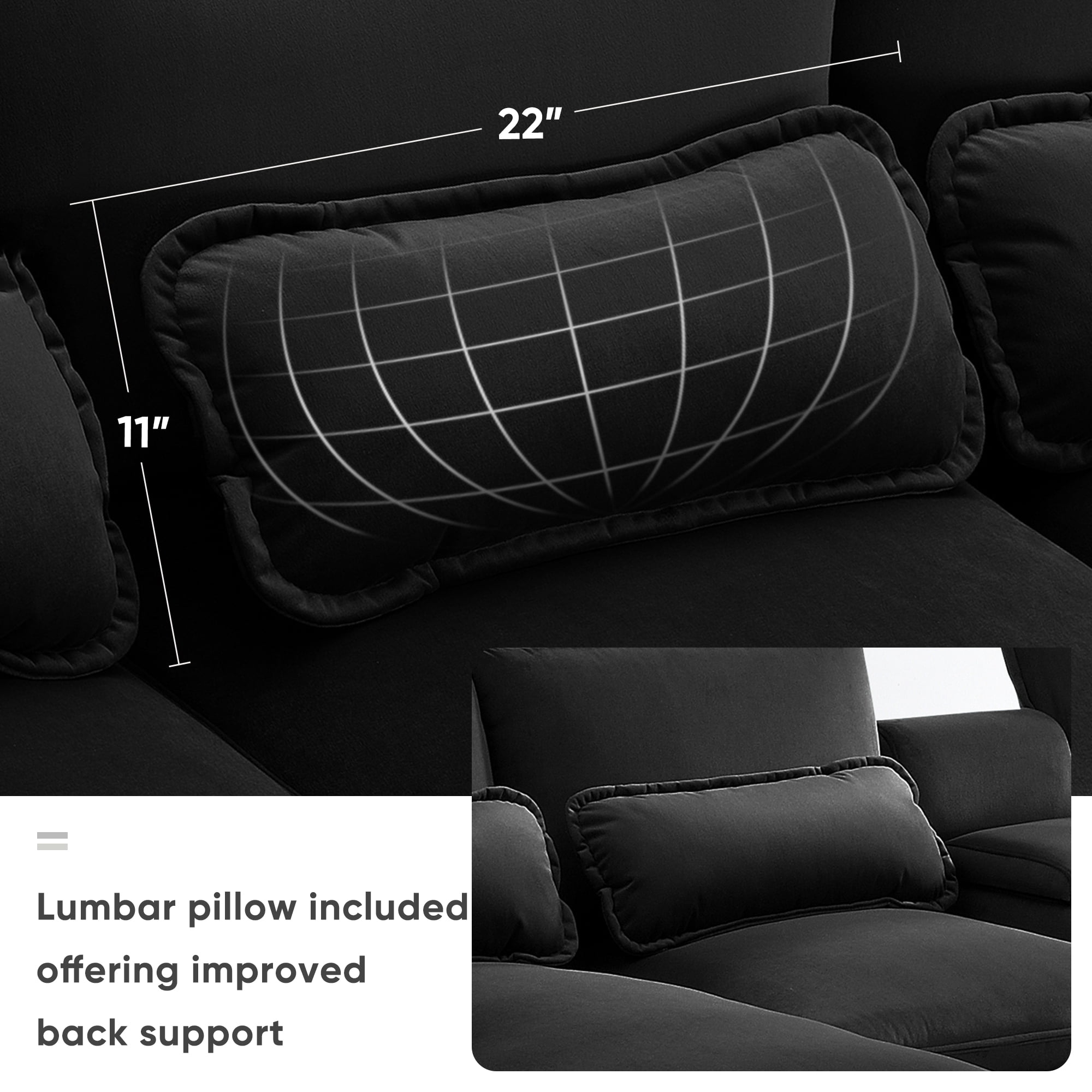 MAYEERTY 123x55" Modern U-Shaped Sectional Sofa - 6-Seat Symmetrical Chenille Couch with Console/Cup Holders/USB/Chaise, 5 Colors