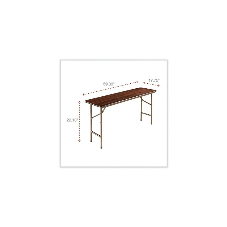 Wood Folding Table, Rectangular, 59.88w x 17.75d x 29.13h, Mahogany Wood Folding Table, Rectangular, 59.88w x 17.75d x 29.13h, Mahogany