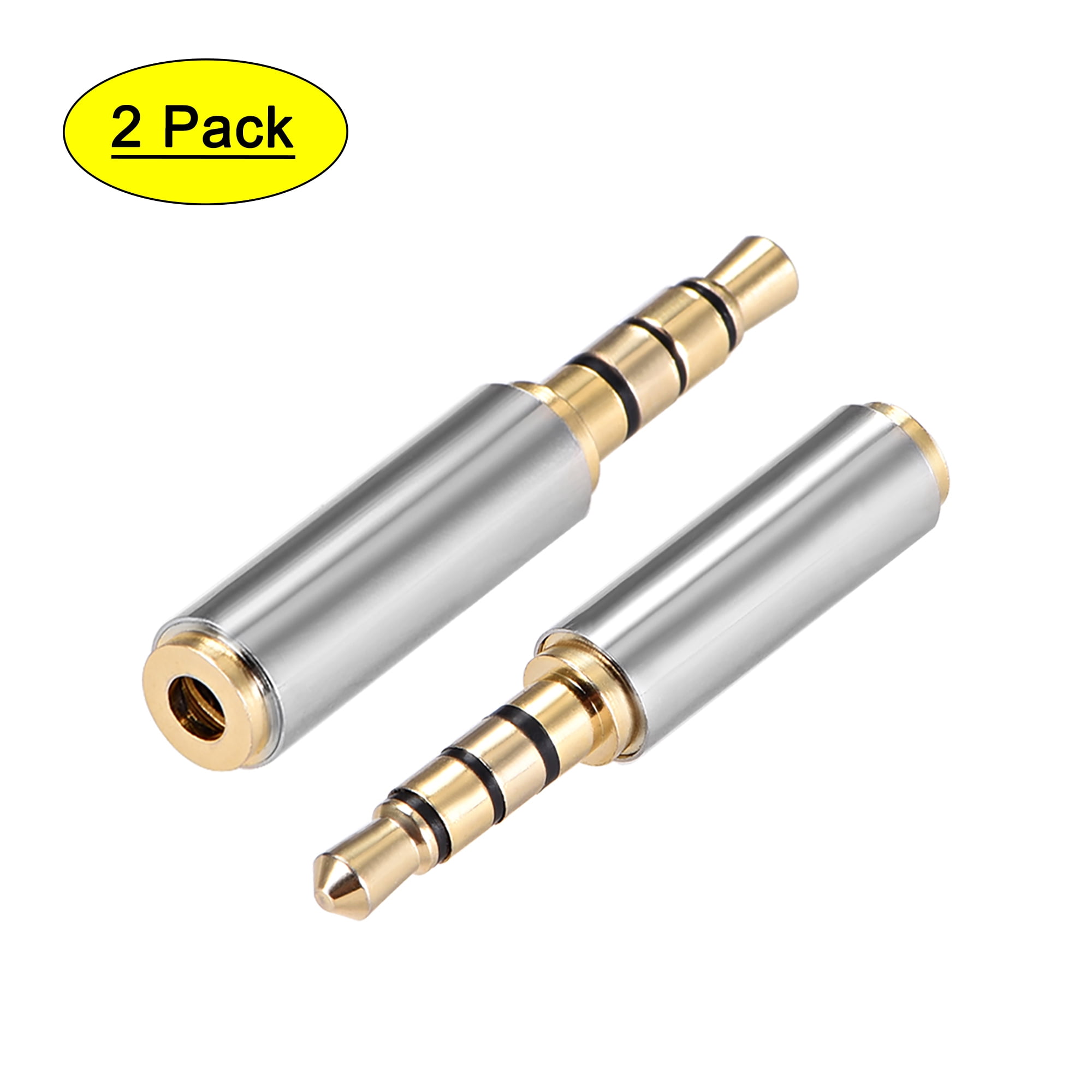 3.5mm Stereo 4 Poles Male to 2.5mm Female Connector Video Adapter Coupler Converters Zinc Alloy