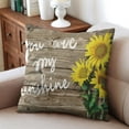 thumbnail image 3 of Set Of 2 You Are My Sunflower Pillow Covers 20x20 Inch Linen Decorative Square Throw Pillow Covers for Living Room Sofa Couch Decoration, 3 of 6