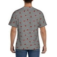 thumbnail image 2 of Naloa Ladybugs on Black and White Striped Men's T-Shirt Sport T-shirt Men's Basic Tee Casual Men's Shirt, Round Neck, Short Sleeves - 3X-Large, 2 of 5