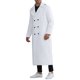 thumbnail image 4 of Abrigo de invierno para hombre Inspire Chic, abrigo de doble botonadura con solapa de muesca, color sólido, blanco, 4 of 7