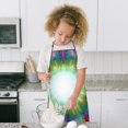 thumbnail image 4 of Colorful Radial Tie Dye Pattern Kids Aprons for Girls and Boys,Adjustable Neck Strap Toddler Aprons for Kids Cooking Baking, 4 of 6