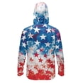 thumbnail image 2 of SEANATIVE Men's Fishing Hoodie UV Protection Hooded Top USA Flag Theme Long Sleeve Sun Block Top with Mesh Mask Fishing Clothes Patriotic Sun Shirt for Men, XL, Star Red White Blue, 2 of 7