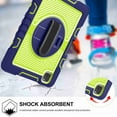 thumbnail image 3 of Dteck iPad Pro 11 2021 3rd Gen/2020 2nd Gen /2018 1st Case with Pencil Holder, Full-Body Rugged Shockproof Protective Cover Hand Strap & Shoulder Strap+360 Rotation Stand Cover,Navyblue+ Lime-green, 3 of 9