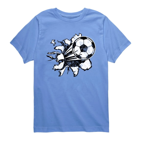 Instant Message - Soccerball Shirt Tear - Youth Boys Short Sleeve Graphic T-Shirt