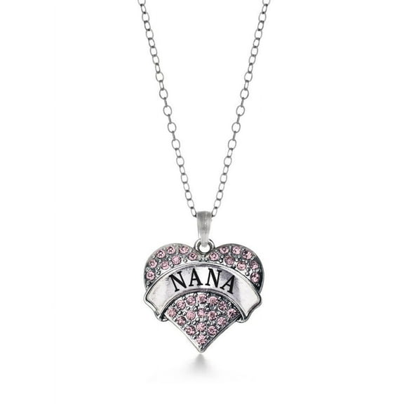 Pink Nana Pave Heart Necklace