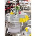 thumbnail image 5 of Outdoor Tablecloths with Umbrella Hole & Zipper, Yellow Grey Round Tablecloths 60 Inch, Abstract Geometric Oil Painting Vintage Gradient Waterproof Table Cloth, Patio/Pool/Picnic Table Covers, 5 of 8