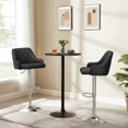 thumbnail image 6 of VECELO Bar Stools Set of 2 Adjustable Counter Height Swivel Barstools with Back and Armrest, Black, 6 of 13