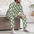 thumbnail image 7 of Lsque Daisy Plaid Green Pattern Long Sleeve Pajama Set for Men - Soft 2-Piece Sleepwear and Loungewear Set with Pockets, Comfy Nightwear-Medium, 7 of 7